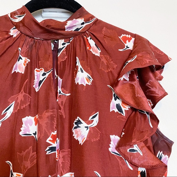 Rebecca Taylor Ikat Paintbrush Ruffle top - Picture 3 of 6